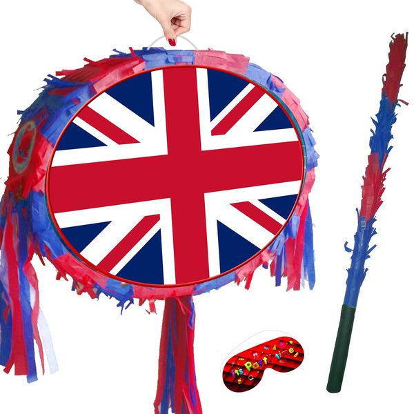 Union Jack party pinata with matching stick