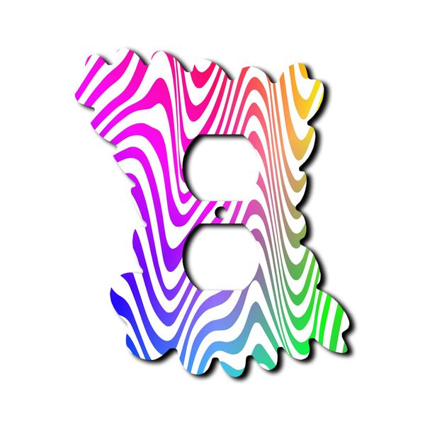 Off The Wall Plates - Fun Squigley Rainbow Decorative Acrylic Electrical Cover - Single Outlet