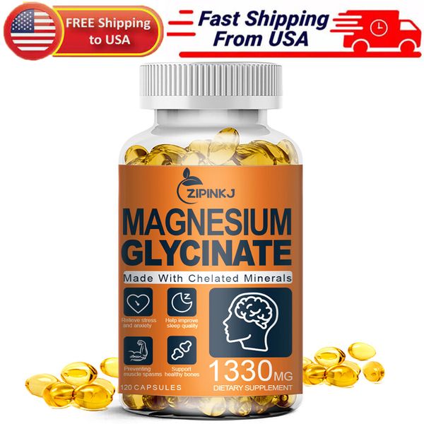 Magnesium Glycinate 120 Capsules 1330mg Highest Potency Buffered Chelated Caps