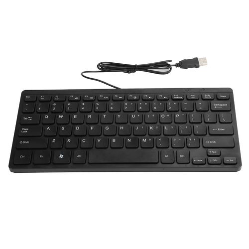 Dilwe K1000 Wired USB Mini Keyboard, Portable, Space-Saving, Plug and Play, Compact, Black, Ergonomic, PC Compatible