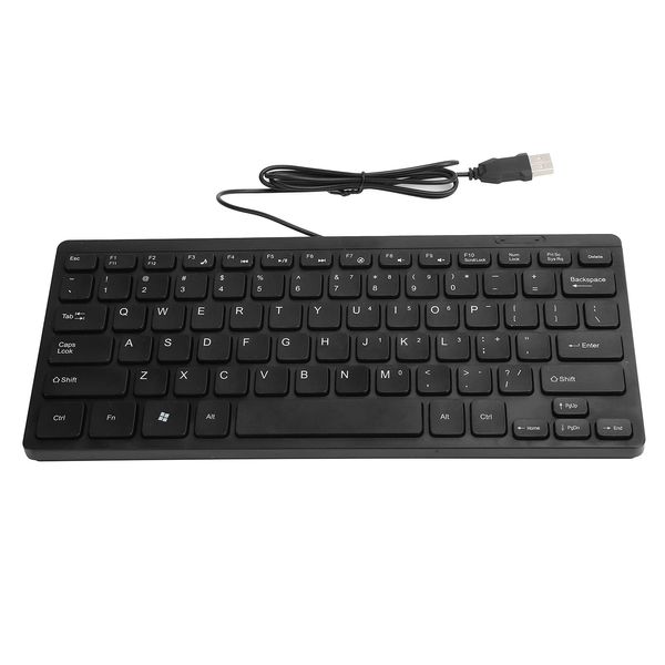 Dilwe K1000 Wired USB Mini Keyboard, Portable, Space-Saving, Plug and Play, Compact, Black, Ergonomic, PC Compatible