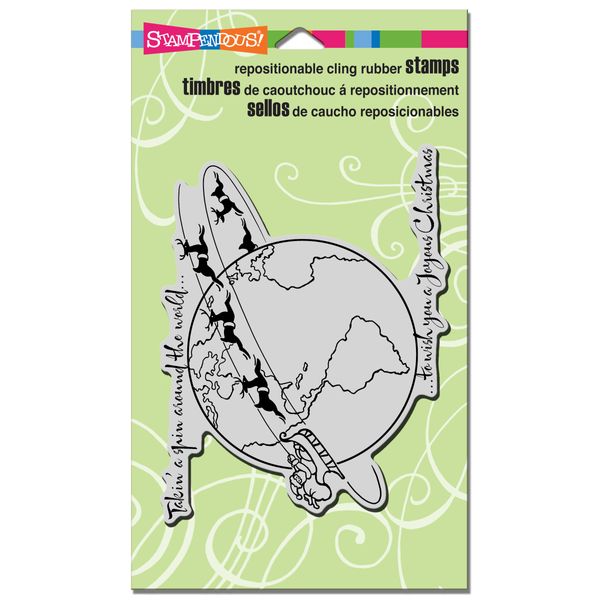 Stampendous Cling Santa Flight Rubber Stamp