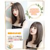 Wig, Medium Straight Natural Wig, Full Wig, Semi-Long Layer, Women's, Wig, Net Included, Ash Brown