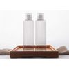 XUMIN 3PCS 250ML 8.8OZ Empty Refillable Clear Plastic Make Up Water Bottle with Double Screw Lid Toner Lotion Dispensing Jas Pot Vial Portable Cosmetic Container Holder for Travel and Daily Life