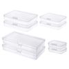 Gebildet 8 Pieces Mixed Sizes Rectangular Empty Mini Clear Plastic Organizer Storage Box Containers for Small Items and Other Craft Projects