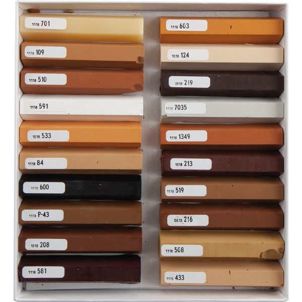 BAO 120/F Hard Wax Base Colours 20 Solid Bars, Base Colours