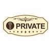 Victorian Private (Key) Sign (Ivory/Dark Brown) - Medium