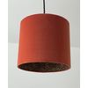 Burnt Orange Velvet Leopard Print Drum Lampshade