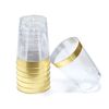 " OCCASIONS " 560pcs set (80 Guests)-Heavyweight Wedding Party Disposable Plastic Plate Set-80 x 10.5'' + 80 x 6.25'' + Gold Silverware + Cups + Napkins (Ivory & Gold Rim)