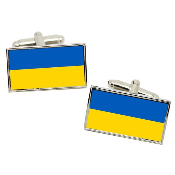 Ukraine Flag Cufflinks in Box
