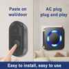 Double door, two rooms, two bells, two call buttons, wireless doorbell kit Black