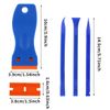 Multipurpose Plastic Scraper Non-Scratch Scraper Tool Kits Window Glass Paint Scraper Car Sticker Remover with 10 Plastic Razor Blade