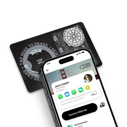 SEINXON Ultra-Thin Find My Card Tracker with NFC Digital Business Card, Apple Find My Network Integrated(iOS Only), Wireless Charging & 6-Month Battery, IP68 Waterproof, Wallet & Bag