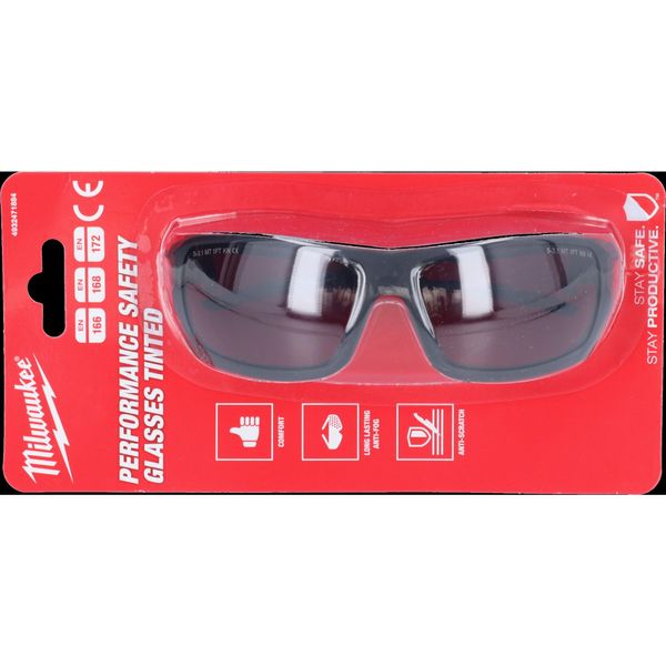 Milwaukee Performance Tinted Safety Glasses, Multi-Colour, One Size