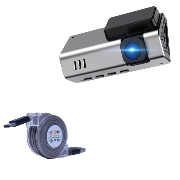 BoxWave Cable Compatible with PRUVEEO J30 Dash Cam - miniSync - USB-A to USB Type-C, Retractable Cable 5 Pre-Set Lengths Avoid Tangles