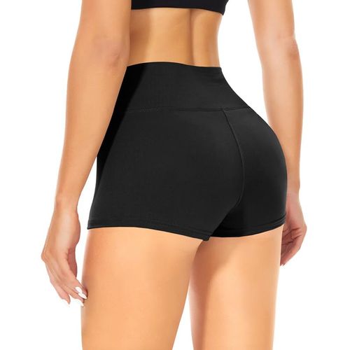 Tnnzeet Women's Cycling Shorts, High Waist Shorts, Tummy Control Shorts, Sports Trousers, Hot Pants for Yoga, Gym, A-Black