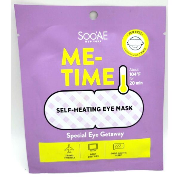 Soo’AE Me-Time Self-Heating Eye Mask - Travel - Lavender SPECIAL EYE GETAWAY 1ct