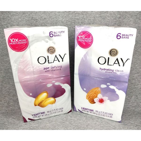 Olay Age Defying Beauty Bars & Hydrating Cream Almond Milk Bars Soap 12 Bars