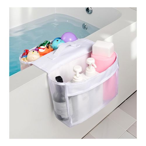 Baby Mesh Bath Toy Organizer Saddle Shape 2 Compartments Bath Toy Storage Quick Access Bath Toy Holder for Bathtub,Suitable for Drying Toys and Storage,Bath Tub Caddy Tray