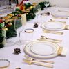 175pcs Disposable Dinnerware Set Gold Plastic Plates for Wedding Birthday Party