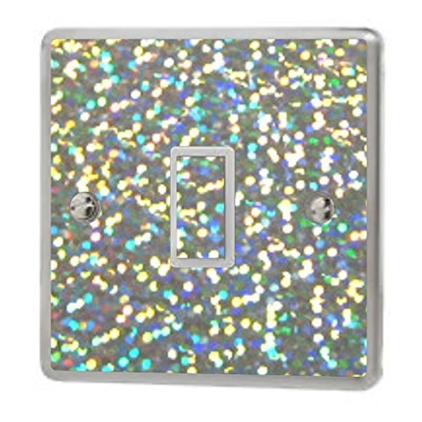 the grafix studio Silver Sequin Sparkle Light Switch Sticker Vinyl/Skin cover