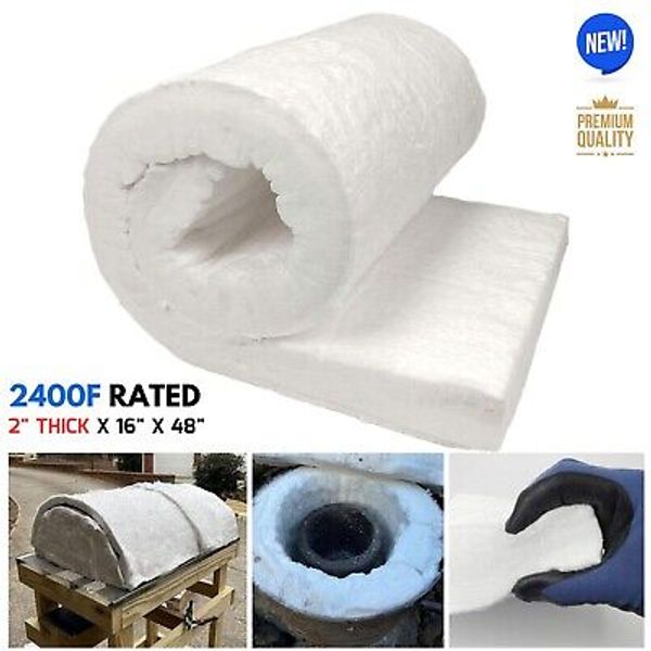 2 in Ceramic Fiber Insulation Blanket for Kiln Forge Pizza Oven Smelting Furnace