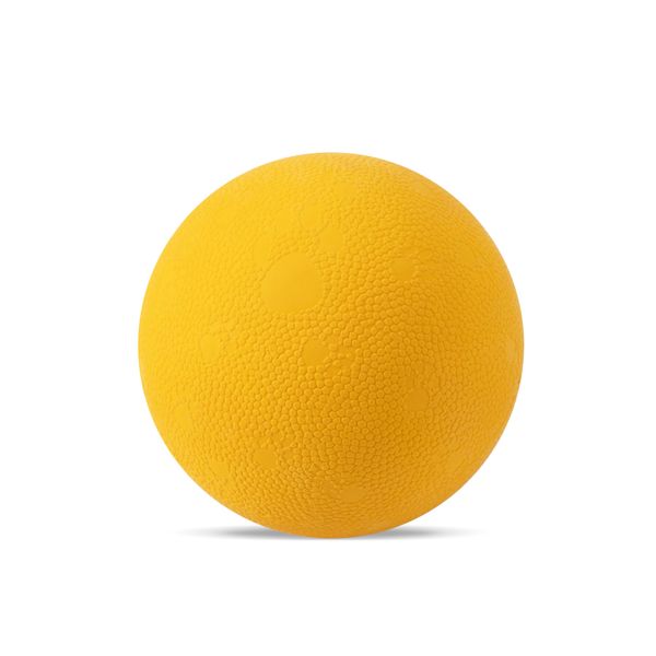 OllyDog Happy Camper Ball, Solid Rubber Bouncy Ball for Dog Aggressive Chewers, Natural Rubber, for Dogs Under 50lbs, 2.5 Inches Diameter (Mango)