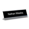 New Custom name Engraved BLACK Interchangeable Desk Name Plate 2 x 8 office use
