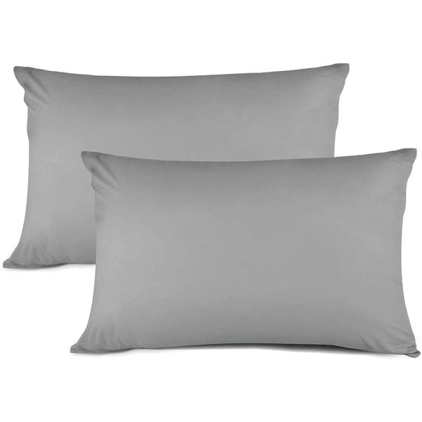 Egyptian Cotton 200 Thread Count Pillow Cases 2 Pack (Grey Silver)