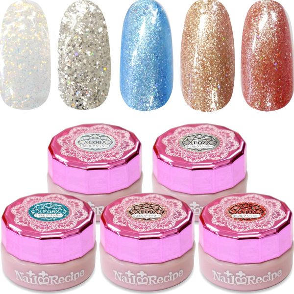 NailRecipe G6-10 Nail Gel Nail Gel, Color Gel, Set of 5 Colors, Cute Like Flowers