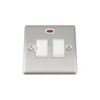 A5 Fused Switch with NEON - Satin Chrome Classic White Insert Plastic Rocker Switch