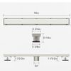 24 Inch Linear Shower Floor Drain Reversible 2-in-1 Cover Tile Insert Removable 