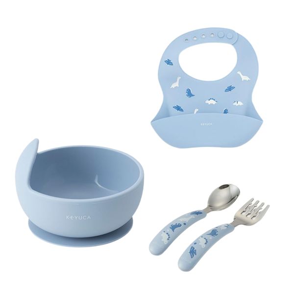 Keyuka First Set Baby Self-Eating Set, Blue