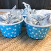 Blue Bulk MINI Candy Nut Paper Cups - Mini Baking Liners - Blue White Polka Dot - 100 Pack