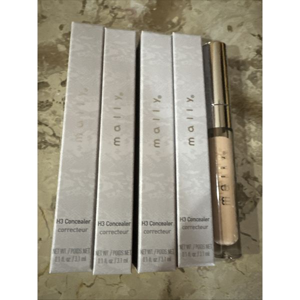 4X  Mally H3 Concealer - Hydrates Brightens - MEDIUM - 0.1oz Full Size NIB