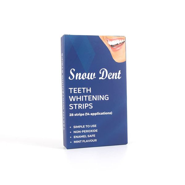 Snow Dent Teeth Whitening Strips, Peroxide Free for Against Yellow Teeth, Smoke Stains, Black Teeth, 28 Whitening Strips,