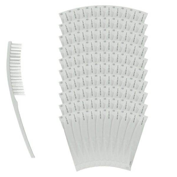 Strongest delivery available Hotel amenity Disposable hair brush Individually wrapped Commercial Straight Slim Skeleton Brush (STRAIGHT SLIM BRUSH) x 100 set - Slim and easy to carry. For hotels, beauty salons, hot springs, public baths, saunas, and sport