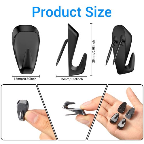 LEIFIDE Cubicle Hooks Fabric Panel Wall Hooks Cubicle Clips Cubicle Coat Hook Cubicle Picture Hangers for 40 Lbs Office Home Kitchen Room Board Hanging Supplies (Black, 10 Pieces)