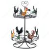 Rooster 2 Tier Serving Tray Stand Spice Rack Countertop Pantry Kitchen Organizer
