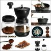 TAHA® Manual Coffee Bean Grinder Adjustable Coarseness Ceramic Hand Held Mill Maker UK
