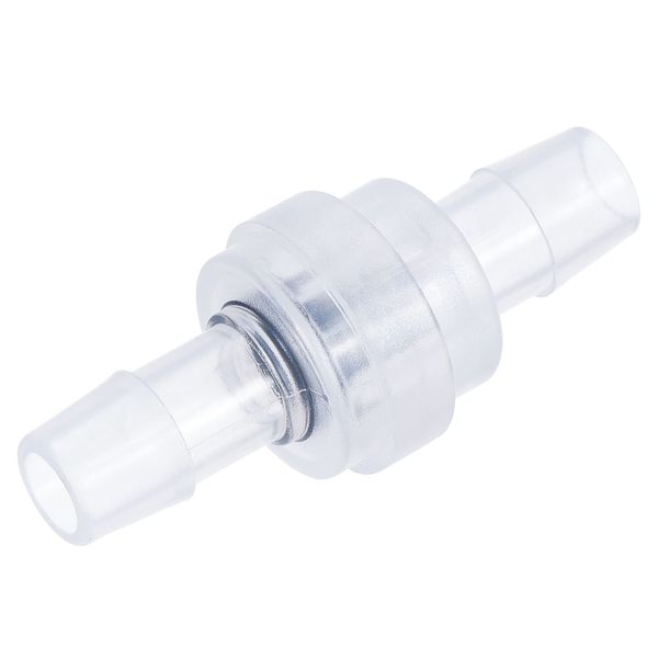 uxcell Check Valve One-Way Inline Hose Connector for Water Tank Pump EPDM Plastic 9.4mm Diameter Translucent 4pcs