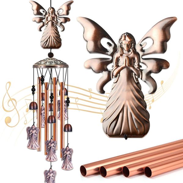 Premium Angel Wind Chimes Outdoor, Wind chimes for Garden Yard outdoor Decor, Best Gardening Gift for Mom Women Grandma Friend, Unisex Housewarming Gift