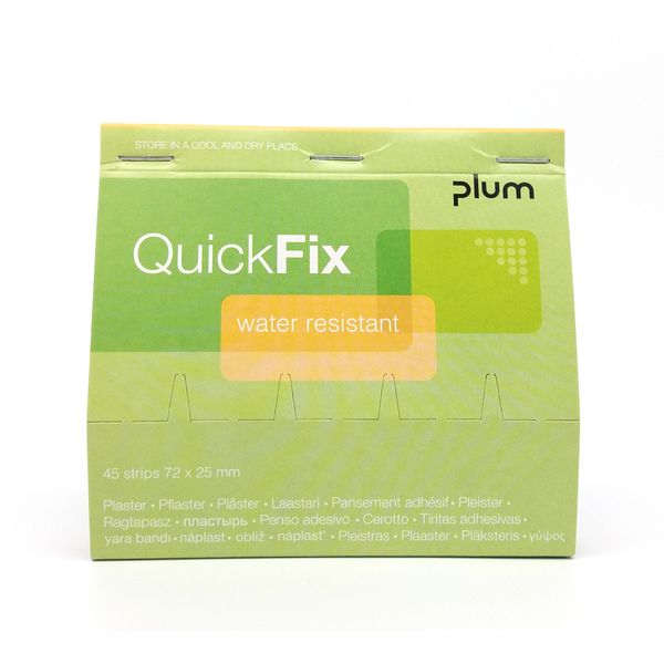 QuickFix Plaster Waterproof Refill Pack (45 Plaster Strips 72 x 25 mm)