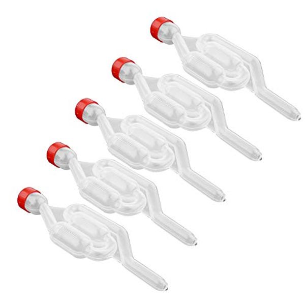 Fermentation Tube Set, Plastic Fermentation Tube, Fermentation Attachment, Fermentation Stopper with Rubber Stoppers and Airlocks for Pure Juice Fermentation, Pack of 5