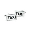 White Taxi Sign Style Cufflinks X2BOCR165