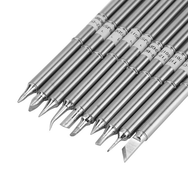 Soldering Iron Tips, T12 Series Soldering Tips, Station Tool Welding Soldering Tips Replacement for FX-951 Rework Station (10Pcs)