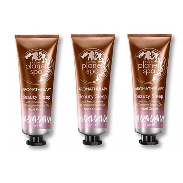 Pack of 3 Avon Planet Spa Aromatherapy Beauty Sleep Hand Cream with French Lavender and Chamomile Essential Oils – 3 x 30ml