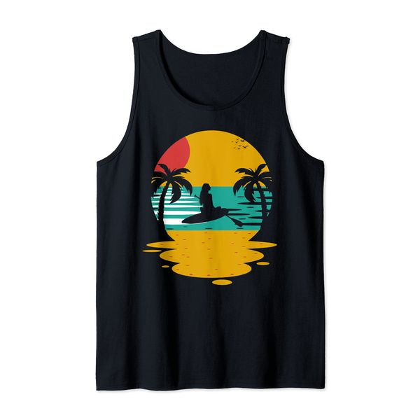 Sunset Stand Up Paddleboarder Paddleboarding Tropical SUP Tank Top