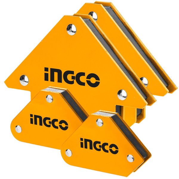 INGCO AMWH4062 Welding Magnets, Welding Magnets, Welding Holder, 4 Pieces (M+ S Size) Magnetic Welding Holder