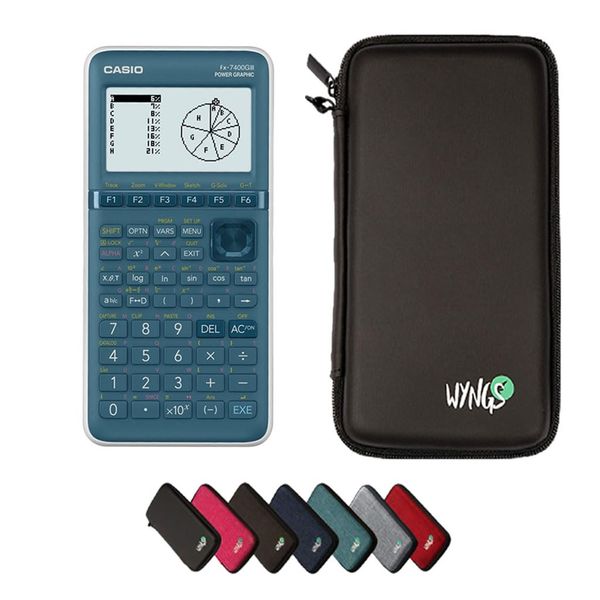 Casio fx-7400GIII including a WYNGS protective case in Black - Basic Set